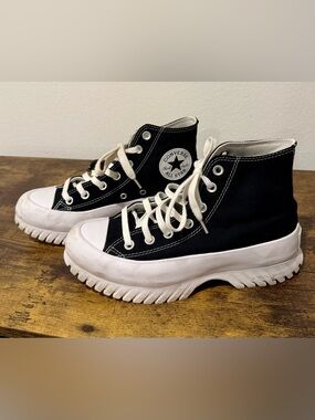 Converse Black and White Platform High Top Sneakers